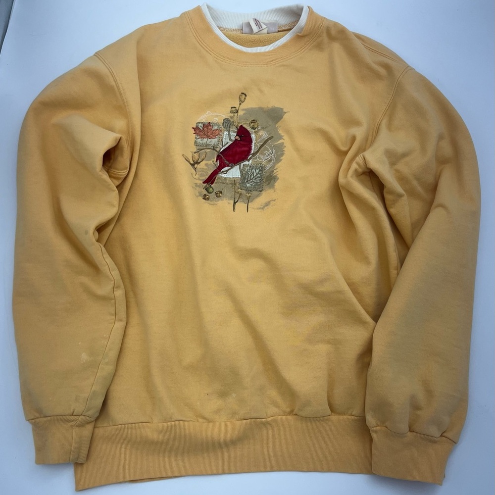 Women's Crewneck Sweatshirt with Cardinal Embroidery